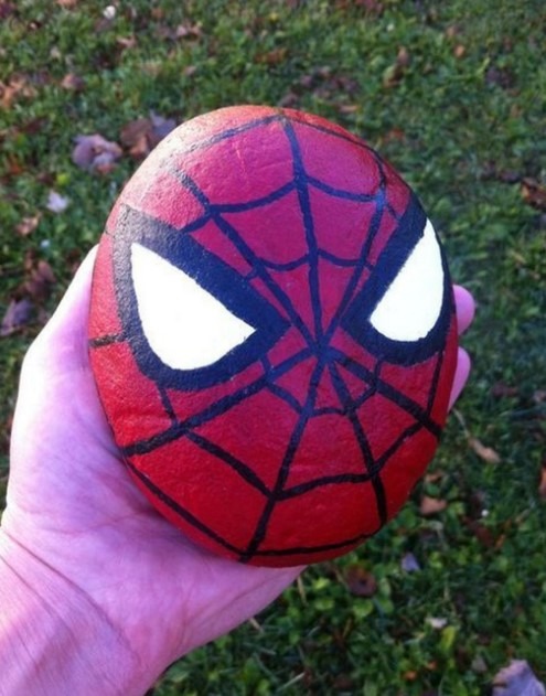 Spiderman Rock Painting Ideas